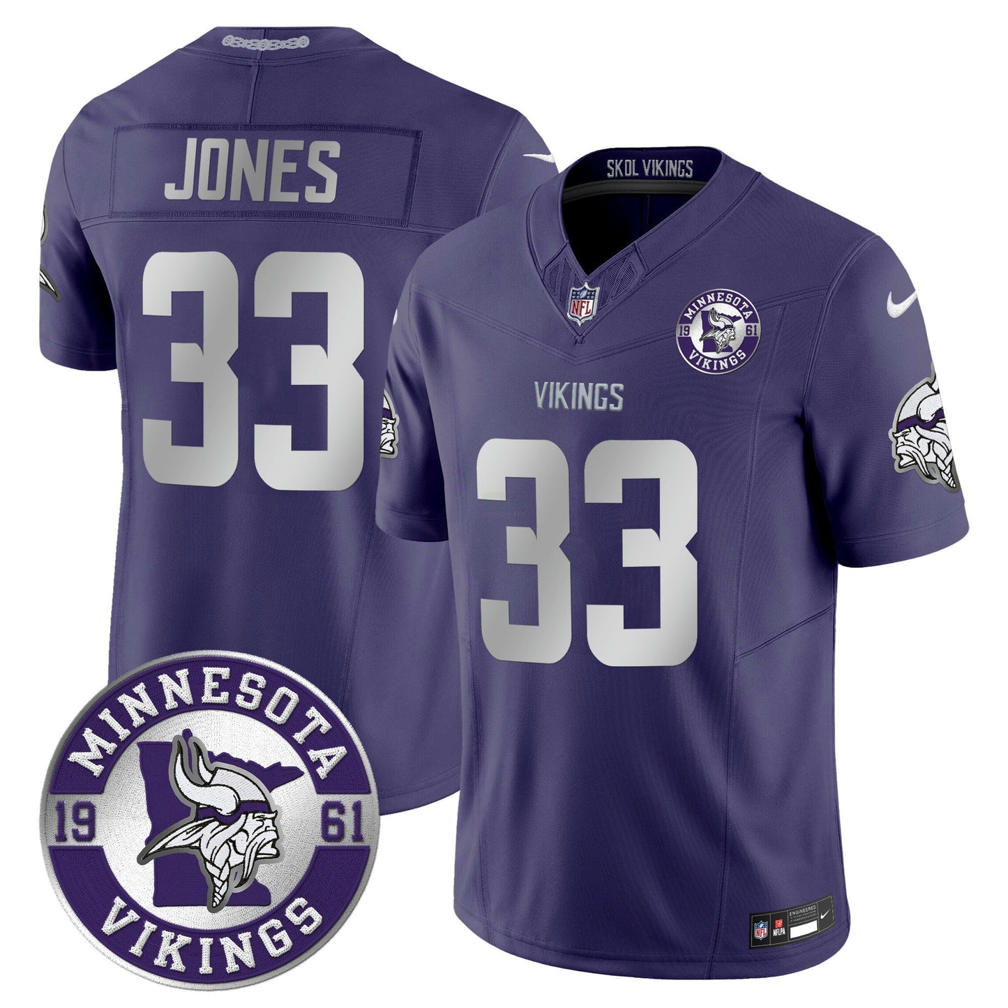 Camisa NFL Men’s Minnesota 2024 Vapor Limited Jersey – Est. 1961 Patch
