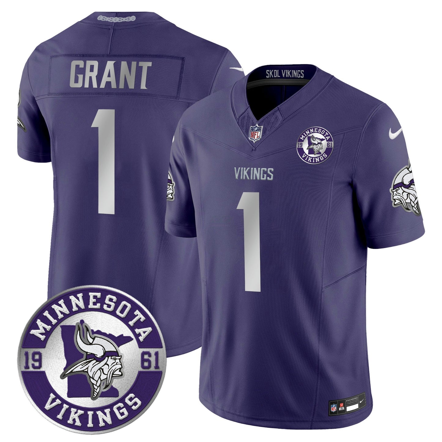 Camisa NFL Men’s Minnesota 2024 Vapor Limited Jersey – Est. 1961 Patch