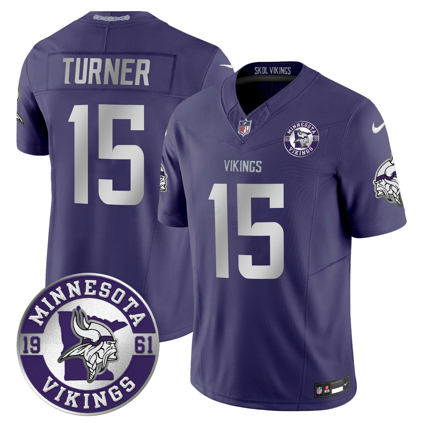 Camisa NFL Men’s Minnesota 2024 Vapor Limited Jersey – Est. 1961 Patch