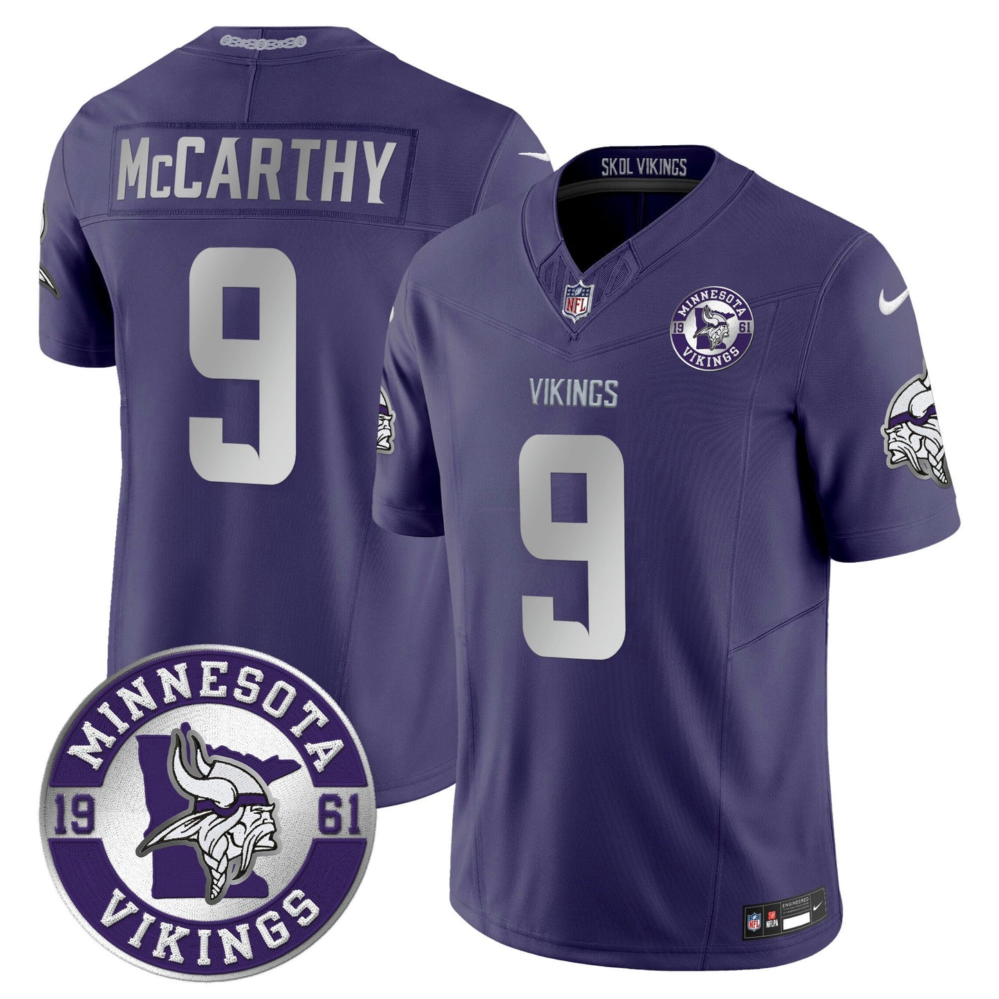 Camisa NFL Men’s Minnesota 2024 Vapor Limited Jersey – Est. 1961 Patch