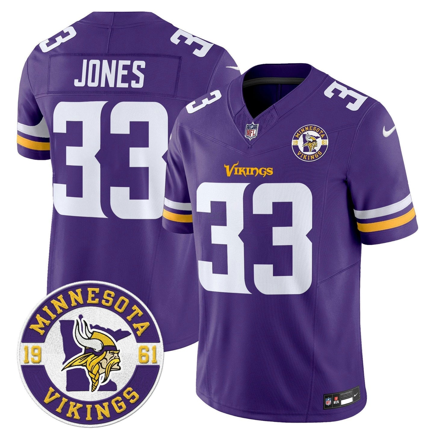 Camisa NFL Men’s Minnesota 2024 Vapor Limited Jersey V2 – Est. 1961 Patch