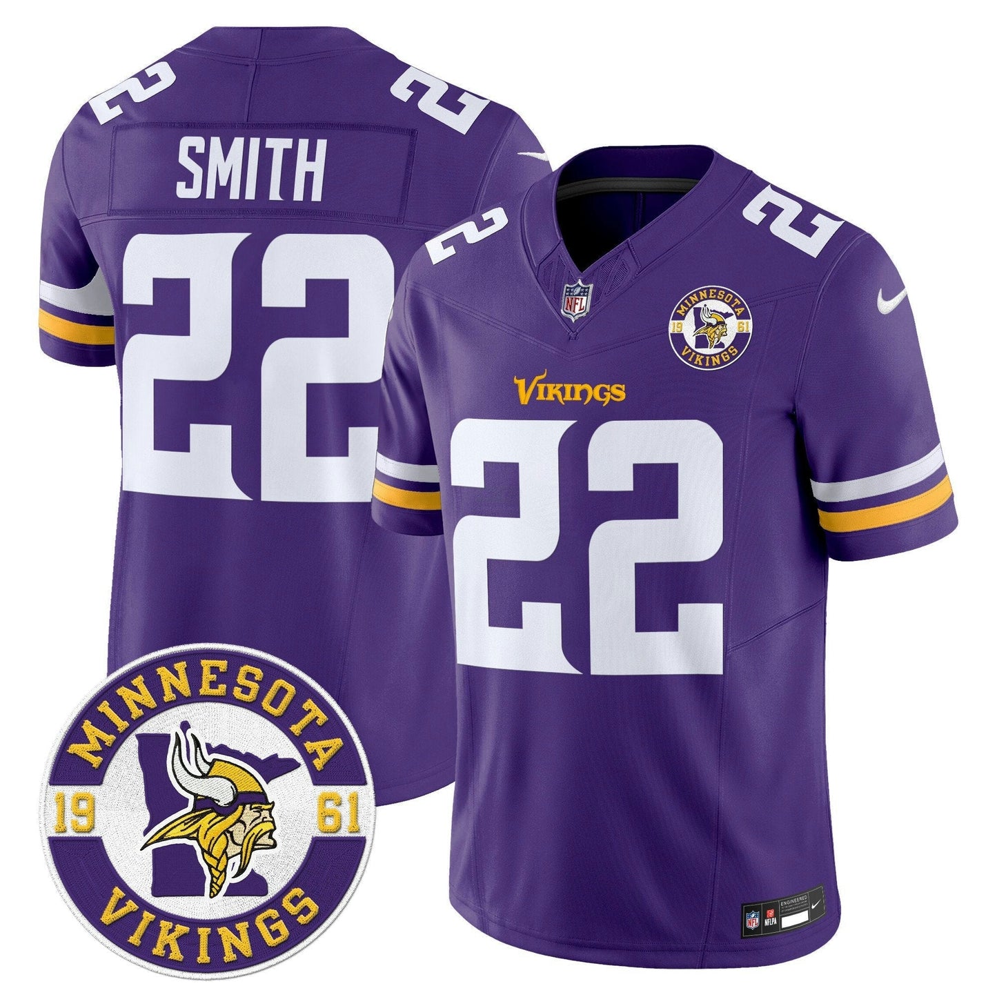 Camisa NFL Men’s Minnesota 2024 Vapor Limited Jersey V2 – Est. 1961 Patch