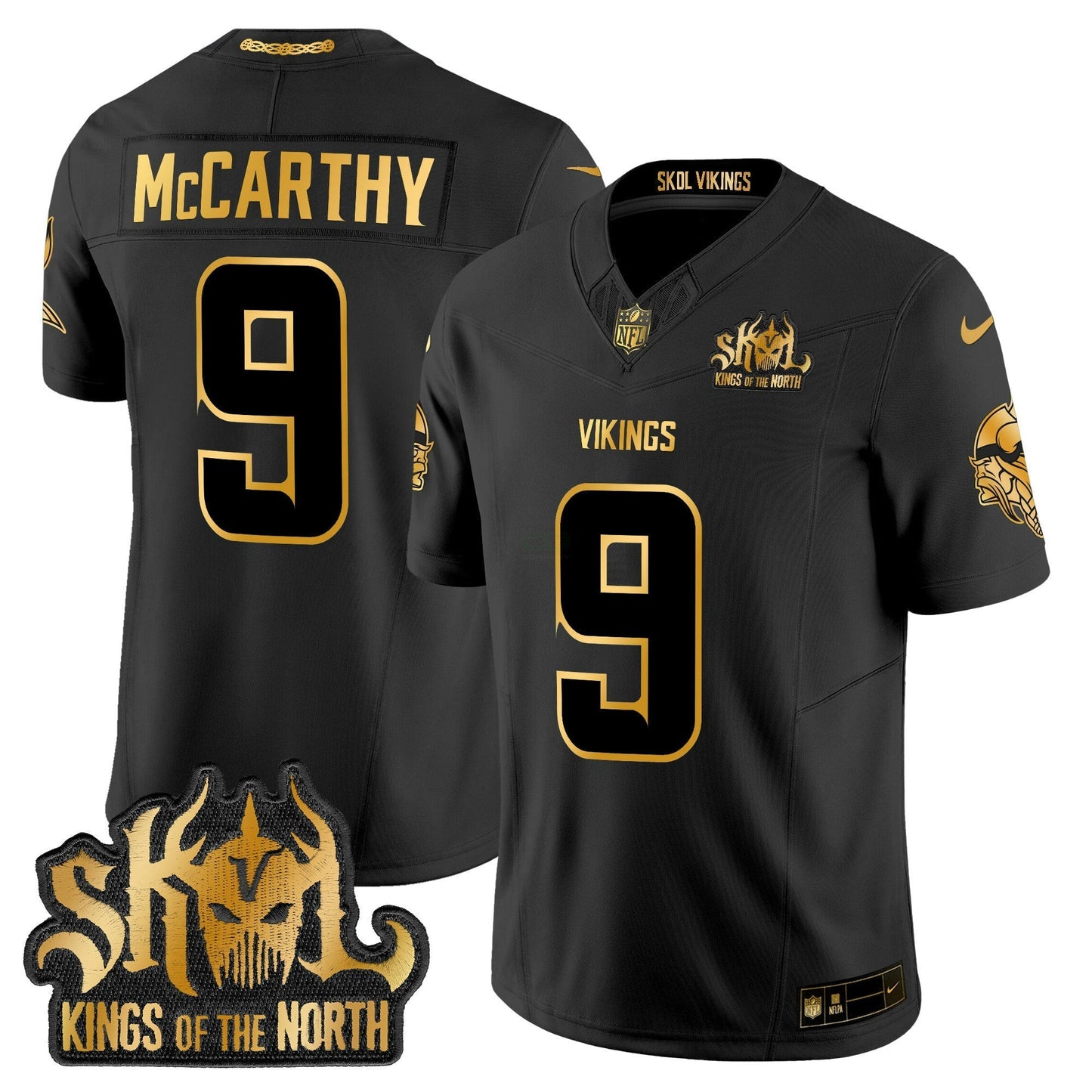 Camisa NFL Men’s Minnesota 2024 Winter Warrior Skol Patch Dourada Vapor Limited Jersey