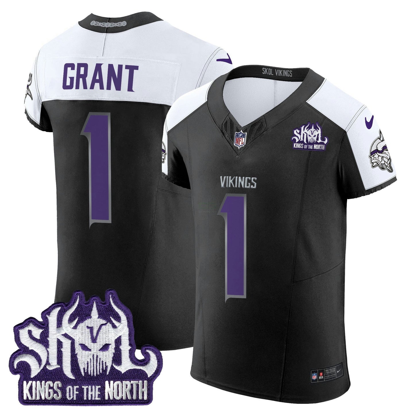 Camisa NFL Men’s Minnesota 2024 Winter Warrior Skol Patch Vapor Elite Jersey