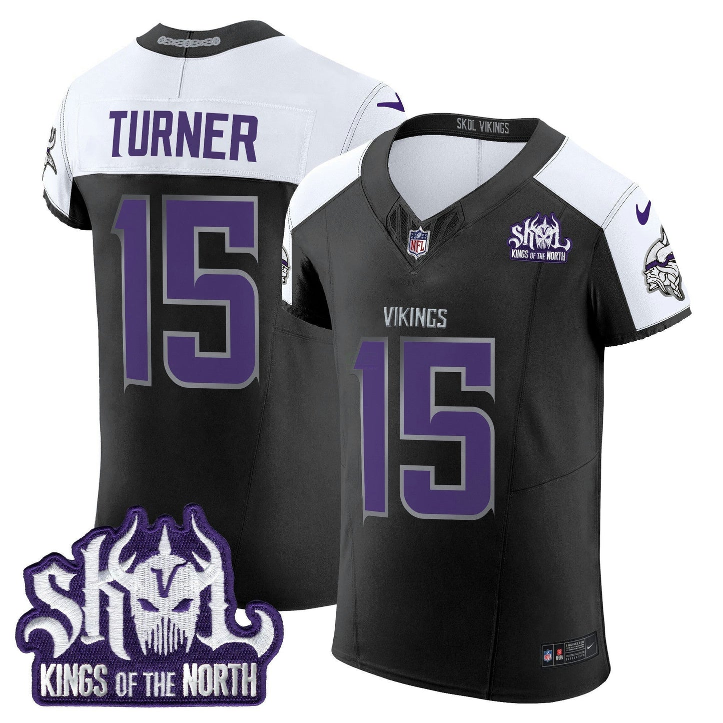 Camisa NFL Men’s Minnesota 2024 Winter Warrior Skol Patch Vapor Elite Jersey