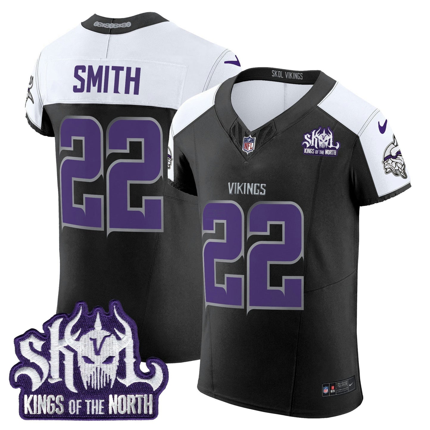 Camisa NFL Men’s Minnesota 2024 Winter Warrior Skol Patch Vapor Elite Jersey