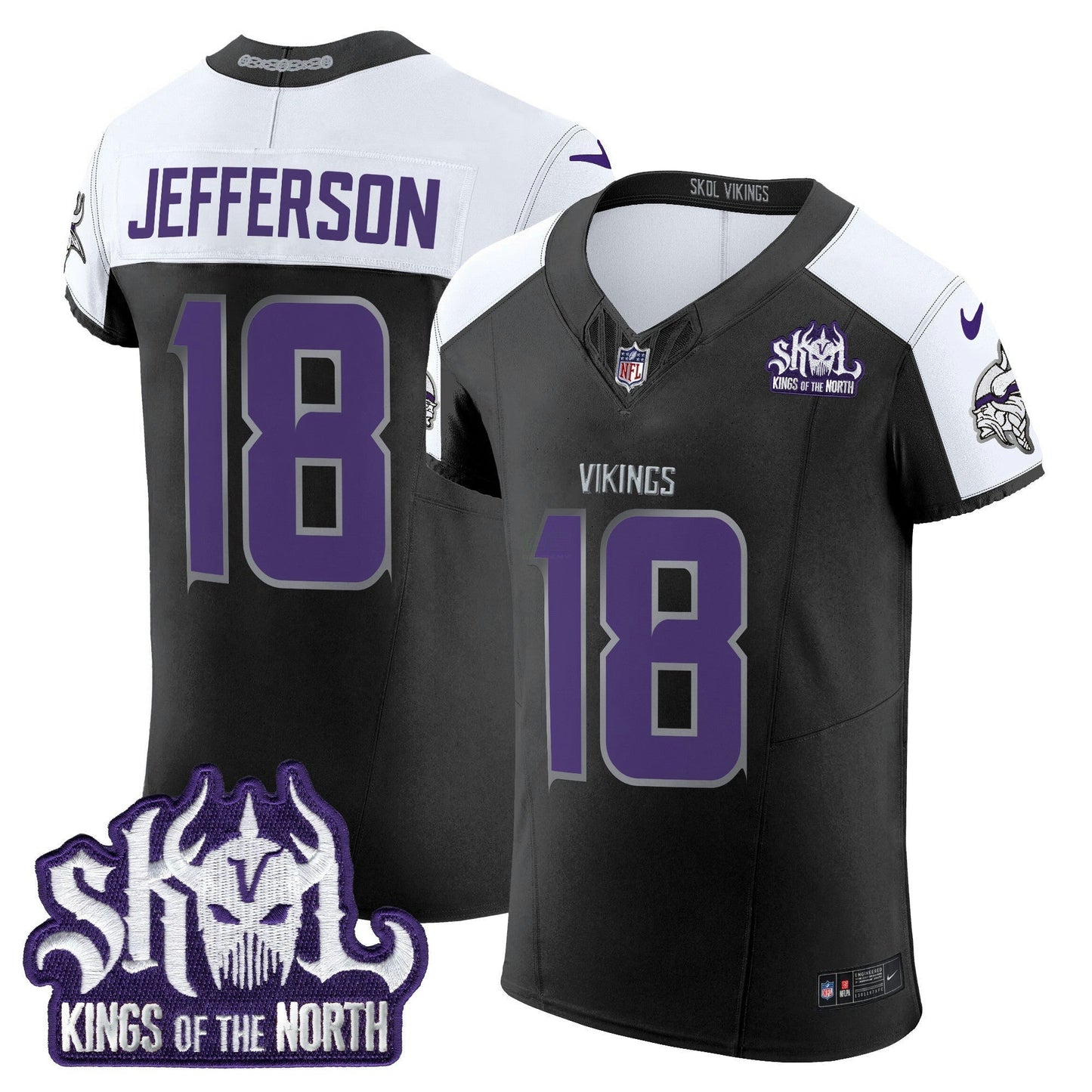 Camisa NFL Men’s Minnesota 2024 Winter Warrior Skol Patch Vapor Elite Jersey