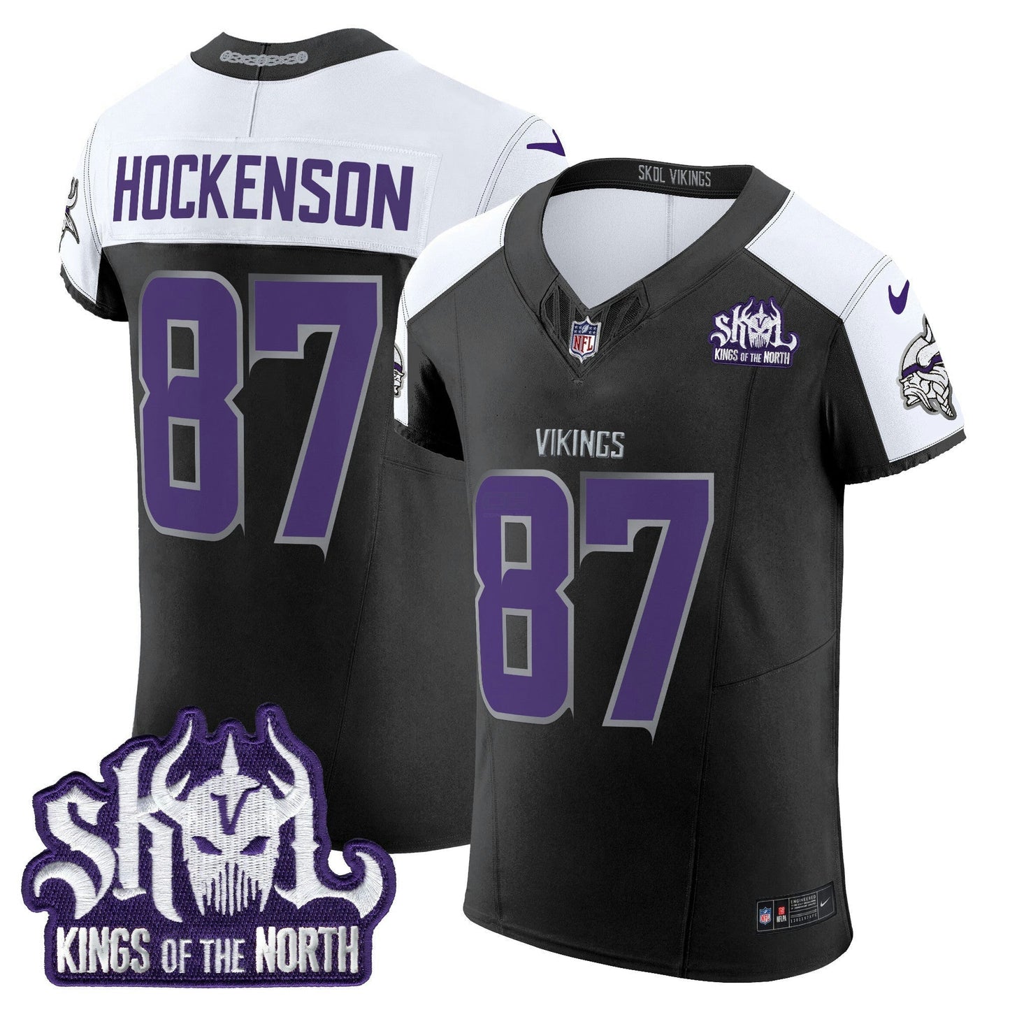 Camisa NFL Men’s Minnesota 2024 Winter Warrior Skol Patch Vapor Elite Jersey