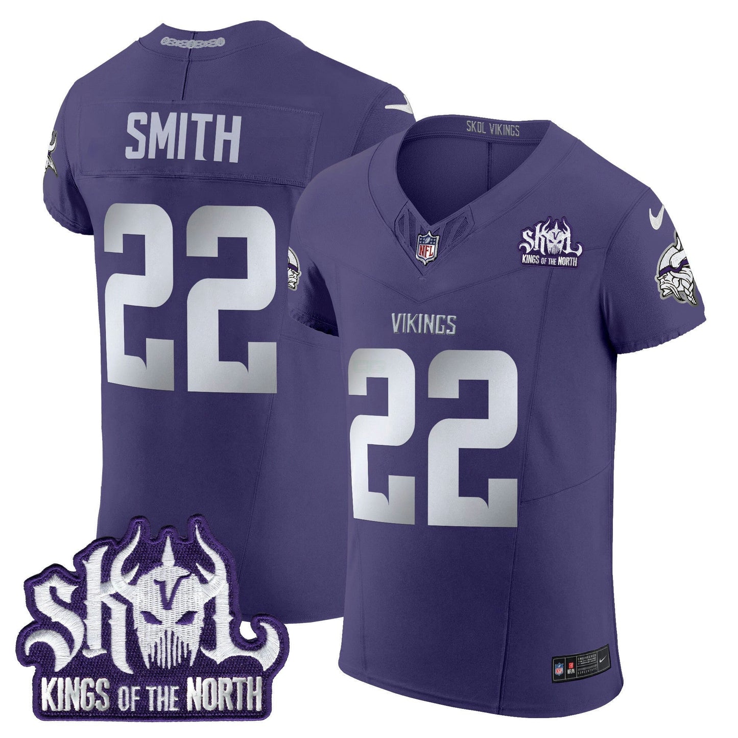 Camisa NFL Men’s Minnesota 2024 Winter Warrior Skol Patch Vapor Elite Jersey