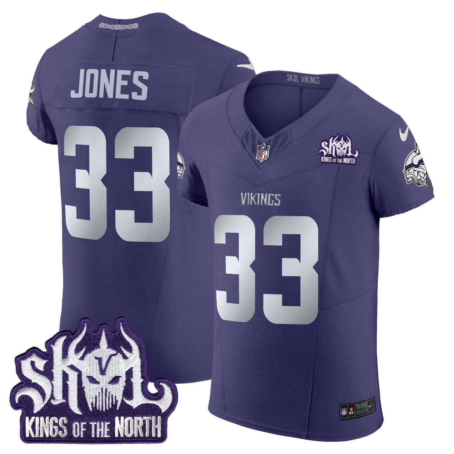 Camisa NFL Men’s Minnesota 2024 Winter Warrior Skol Patch Vapor Elite Jersey