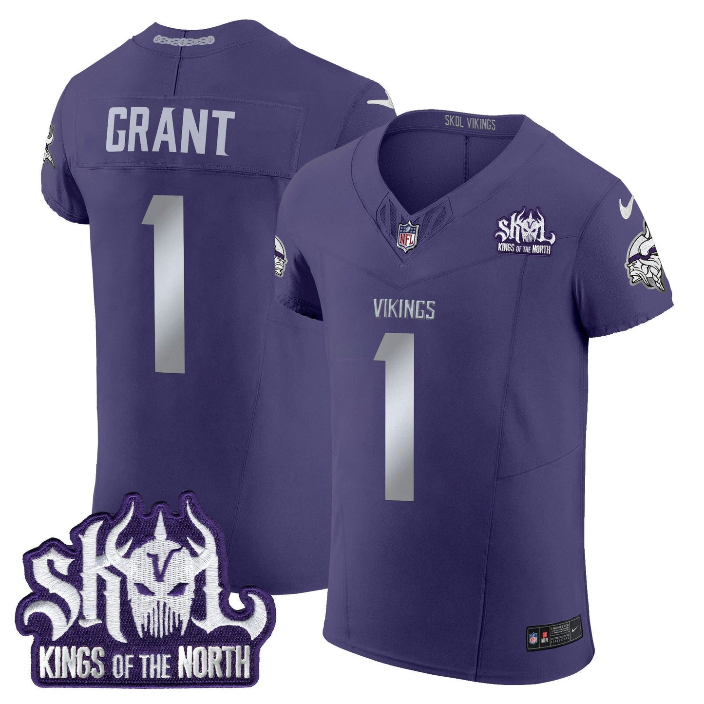 Camisa NFL Men’s Minnesota 2024 Winter Warrior Skol Patch Vapor Elite Jersey