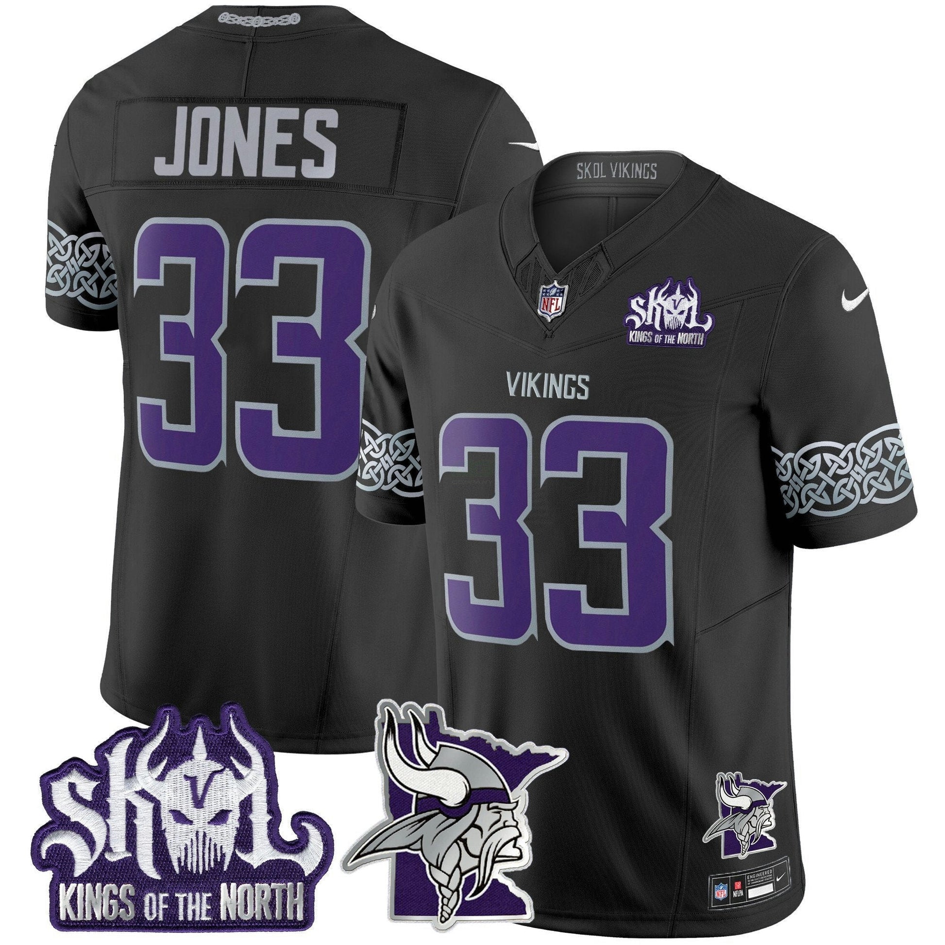 Camisa NFL Men’s Minnesota 2024 Winter Warrior Skol Patch Vapor Limited Jersey V2