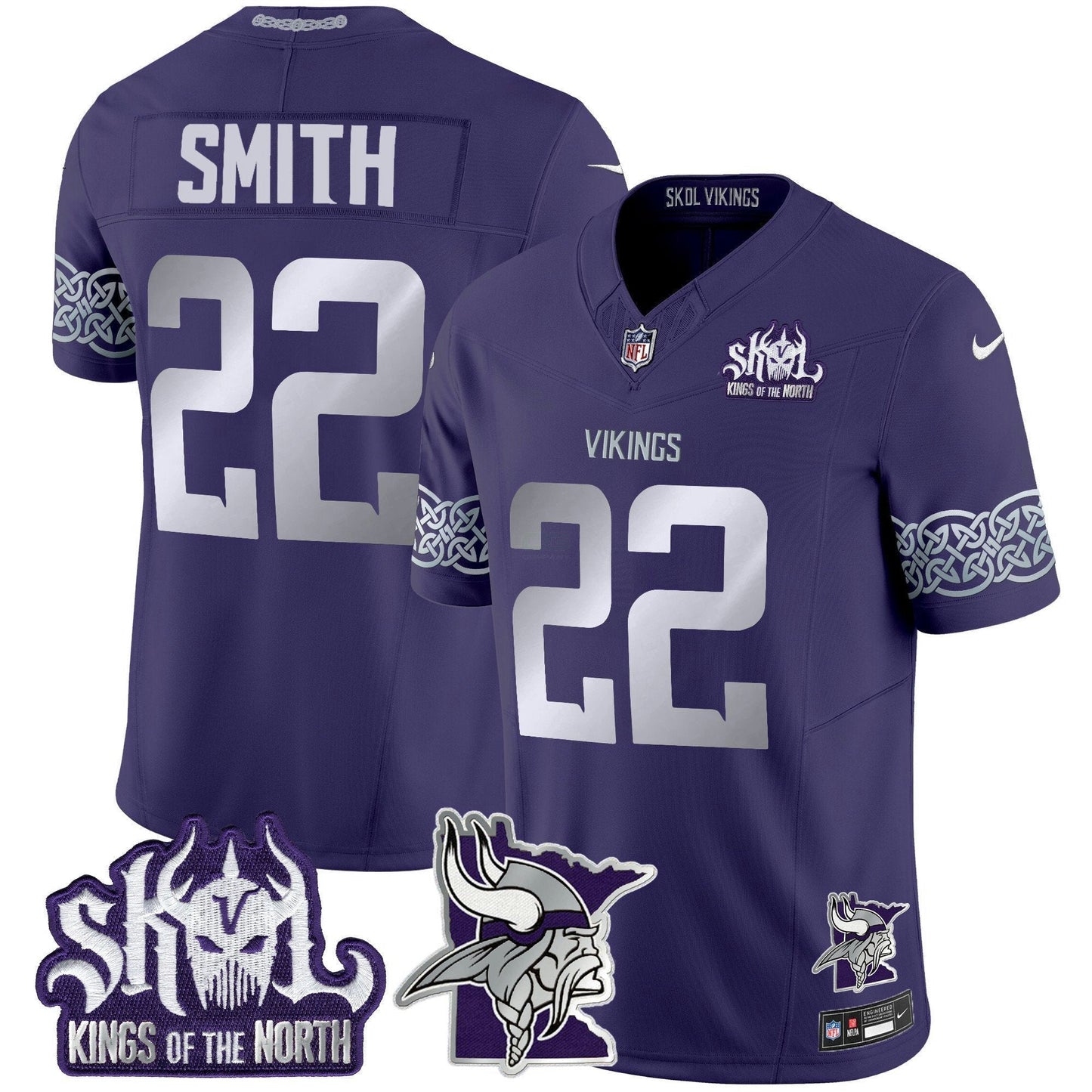 Camisa NFL Men’s Minnesota 2024 Winter Warrior Skol Patch Vapor Limited Jersey V2