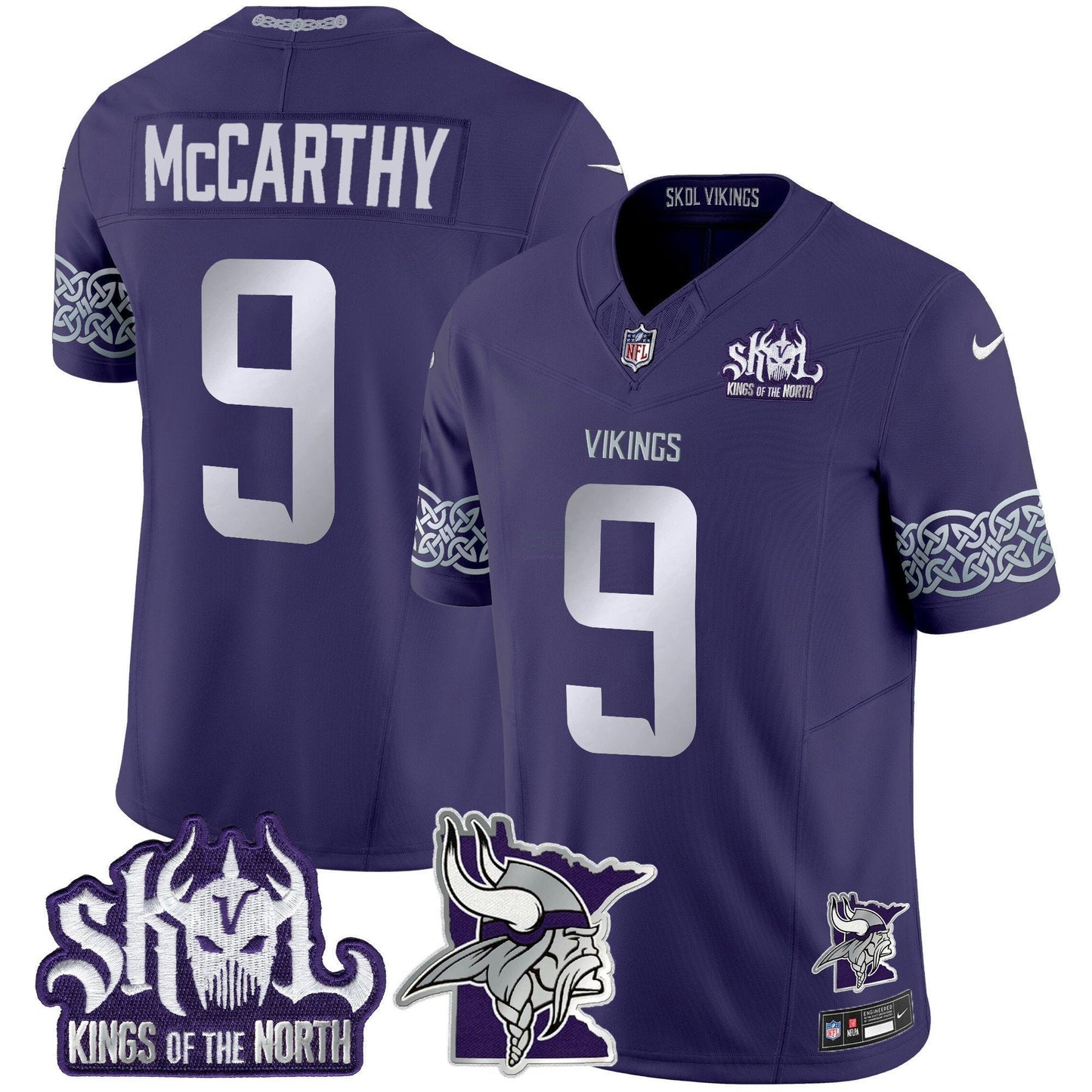 Camisa NFL Men’s Minnesota 2024 Winter Warrior Skol Patch Vapor Limited Jersey V2