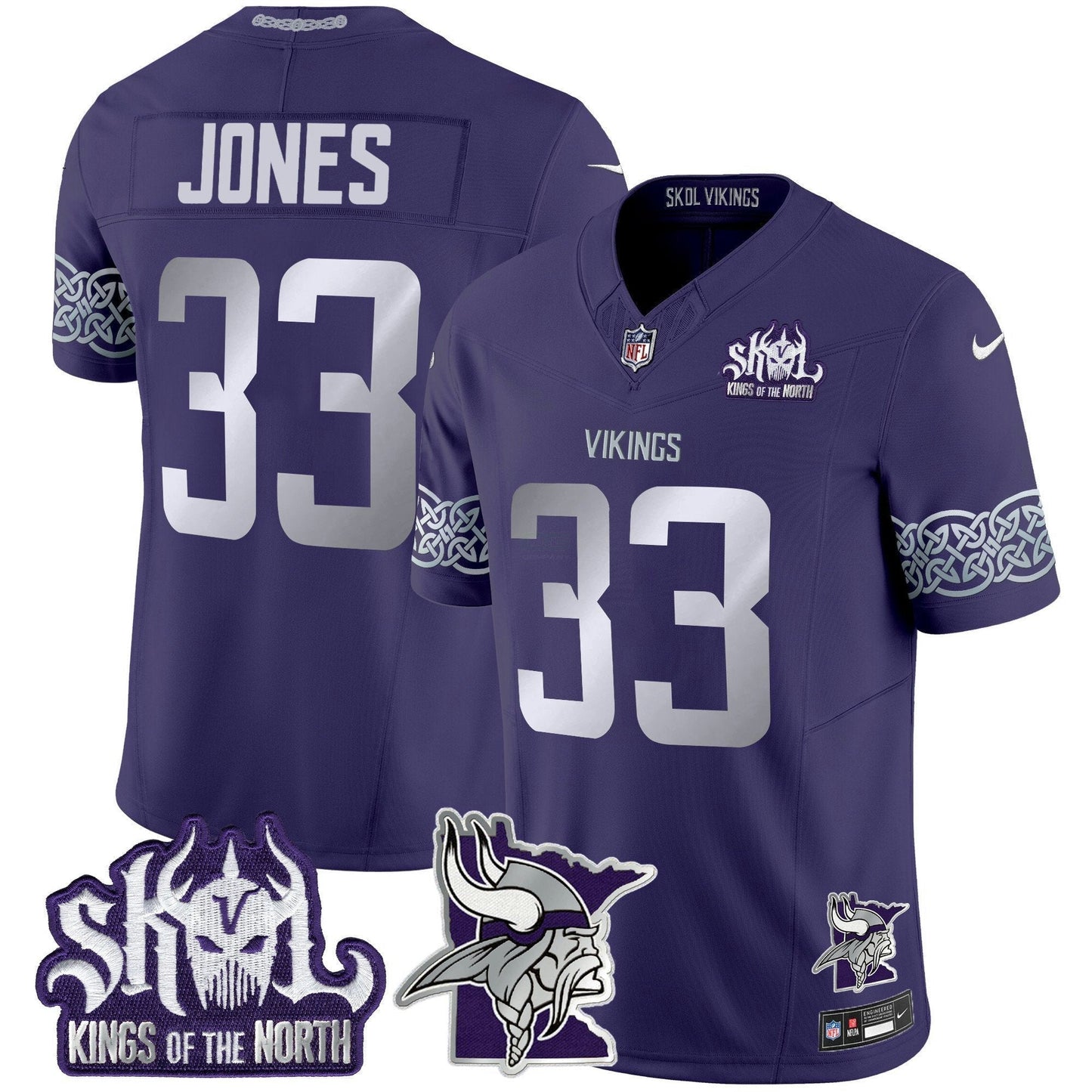 Camisa NFL Men’s Minnesota 2024 Winter Warrior Skol Patch Vapor Limited Jersey V2