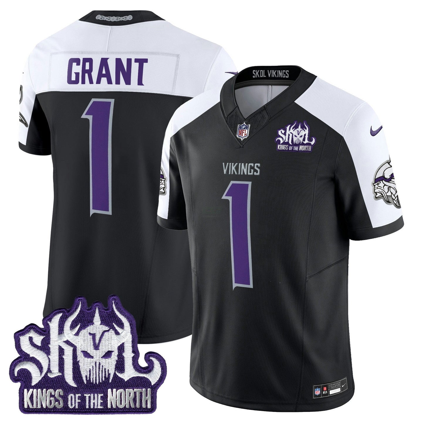 Camisa NFL Men’s Minnesota 2025 Winter Warrior Skol Patch Vapor Limited Jersey