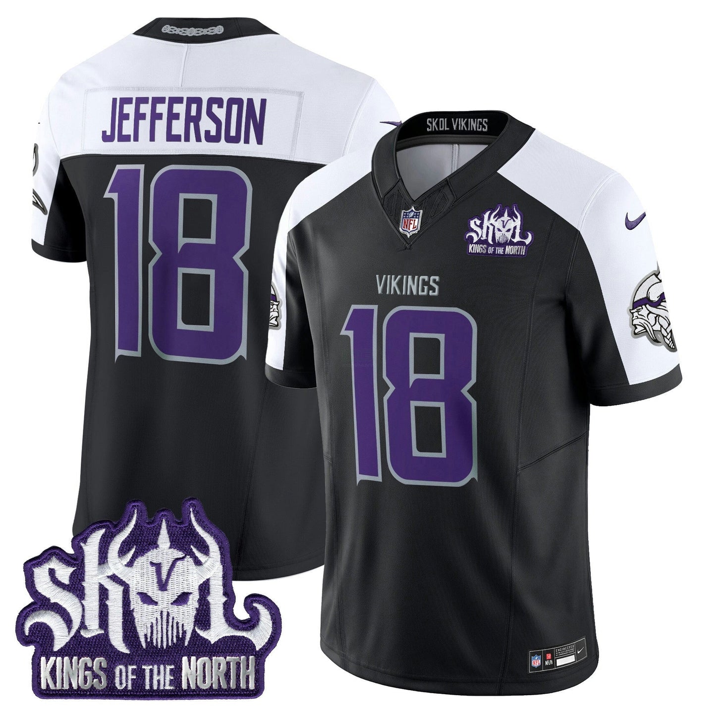 Camisa NFL Men’s Minnesota 2025 Winter Warrior Skol Patch Vapor Limited Jersey
