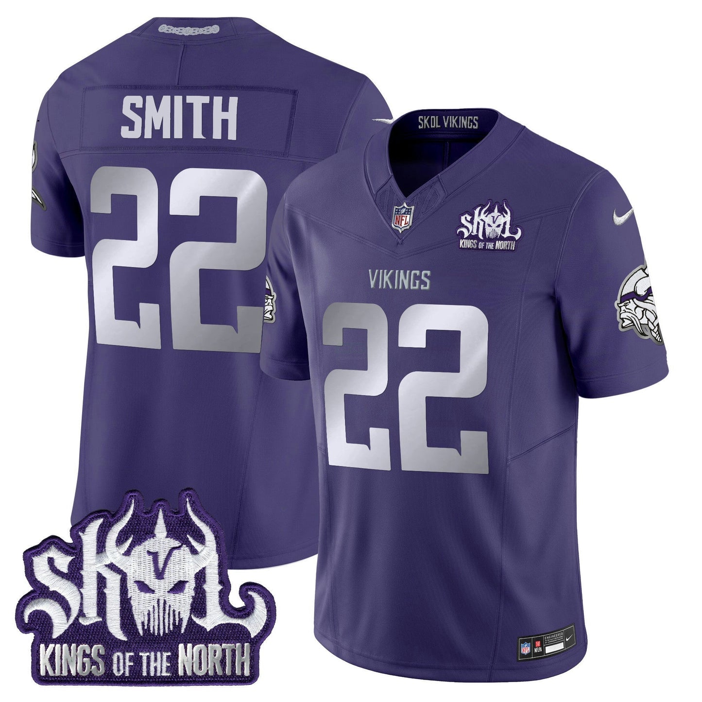 Camisa NFL Men’s Minnesota 2025 Winter Warrior Skol Patch Vapor Limited Jersey