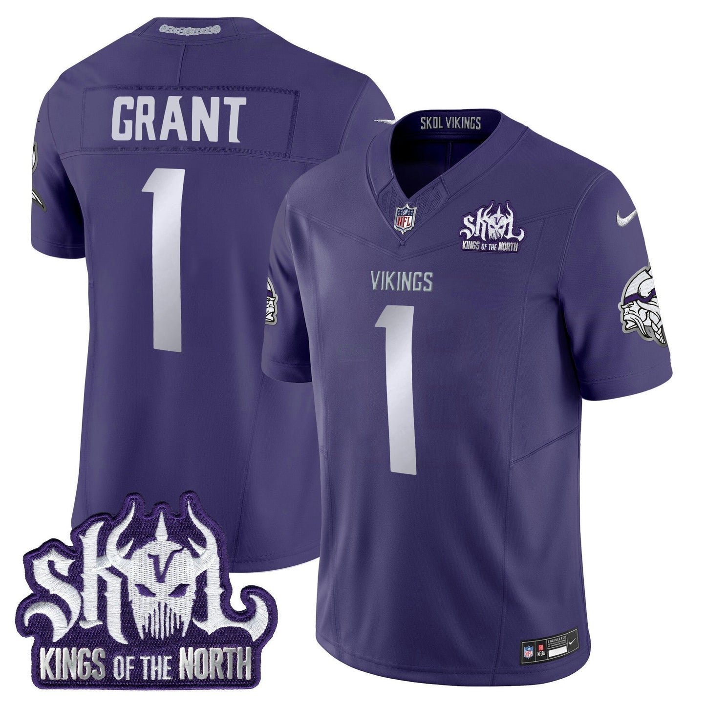 Camisa NFL Men’s Minnesota 2025 Winter Warrior Skol Patch Vapor Limited Jersey