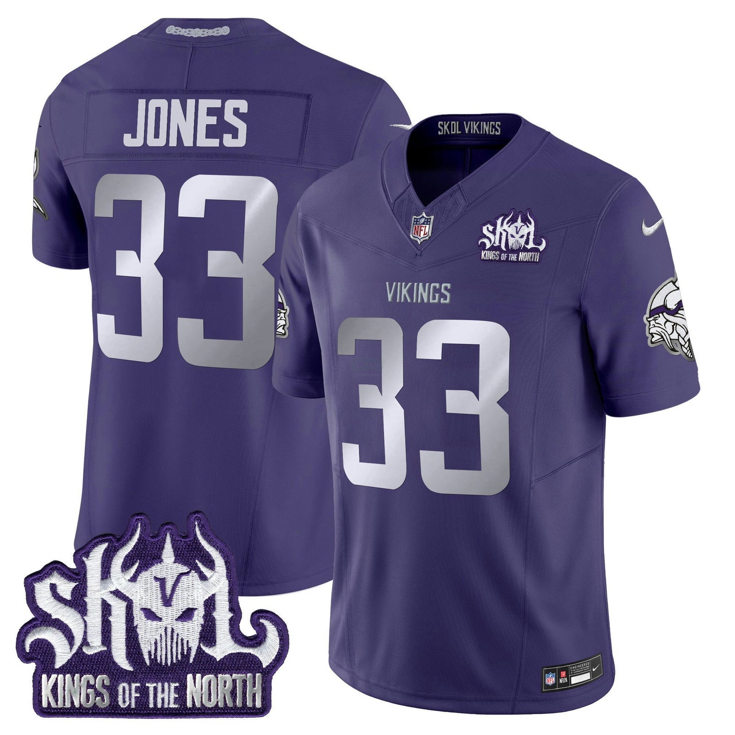 Camisa NFL Men’s Minnesota 2025 Winter Warrior Skol Patch Vapor Limited Jersey