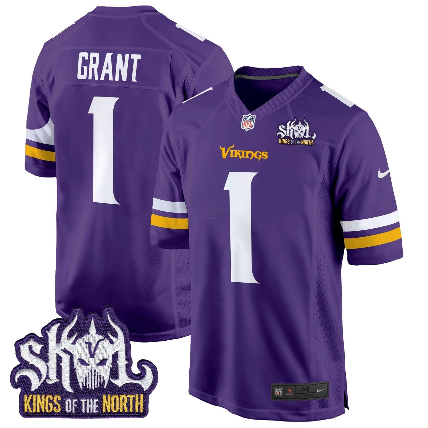 Camisa NFL Men’s Minnesota King Of The North Patch Game Jersey