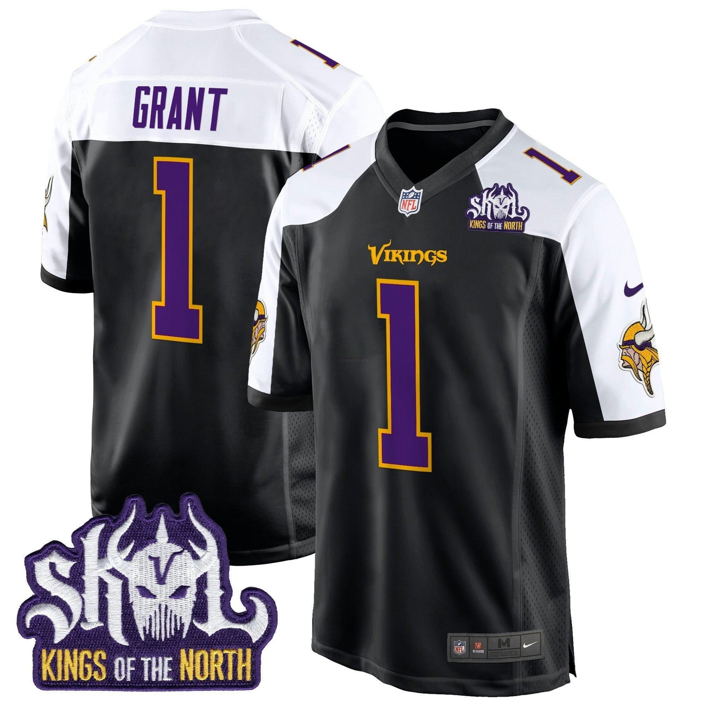 Camisa NFL Men’s Minnesota King Of The North Patch Throwback Game Jersey