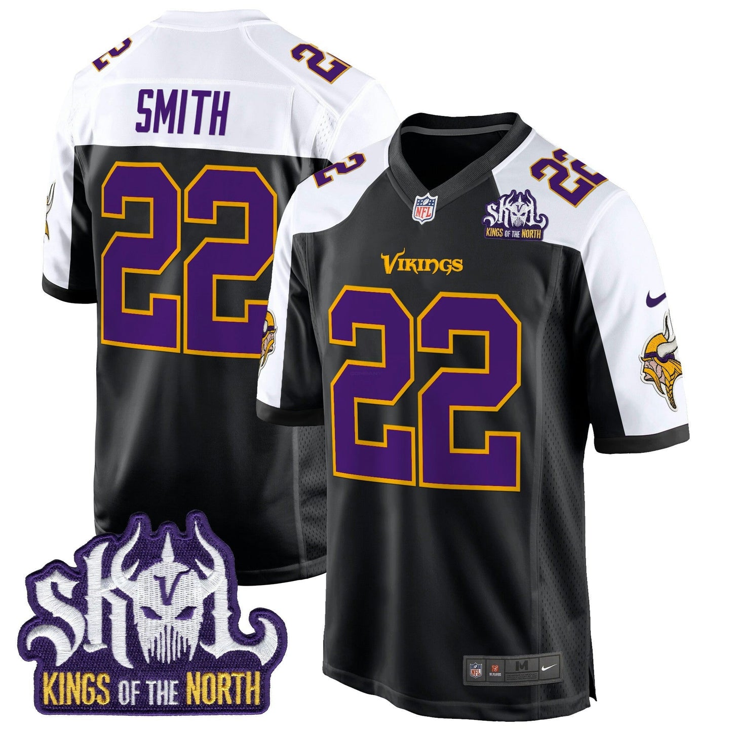 Camisa NFL Men’s Minnesota King Of The North Patch Throwback Game Jersey