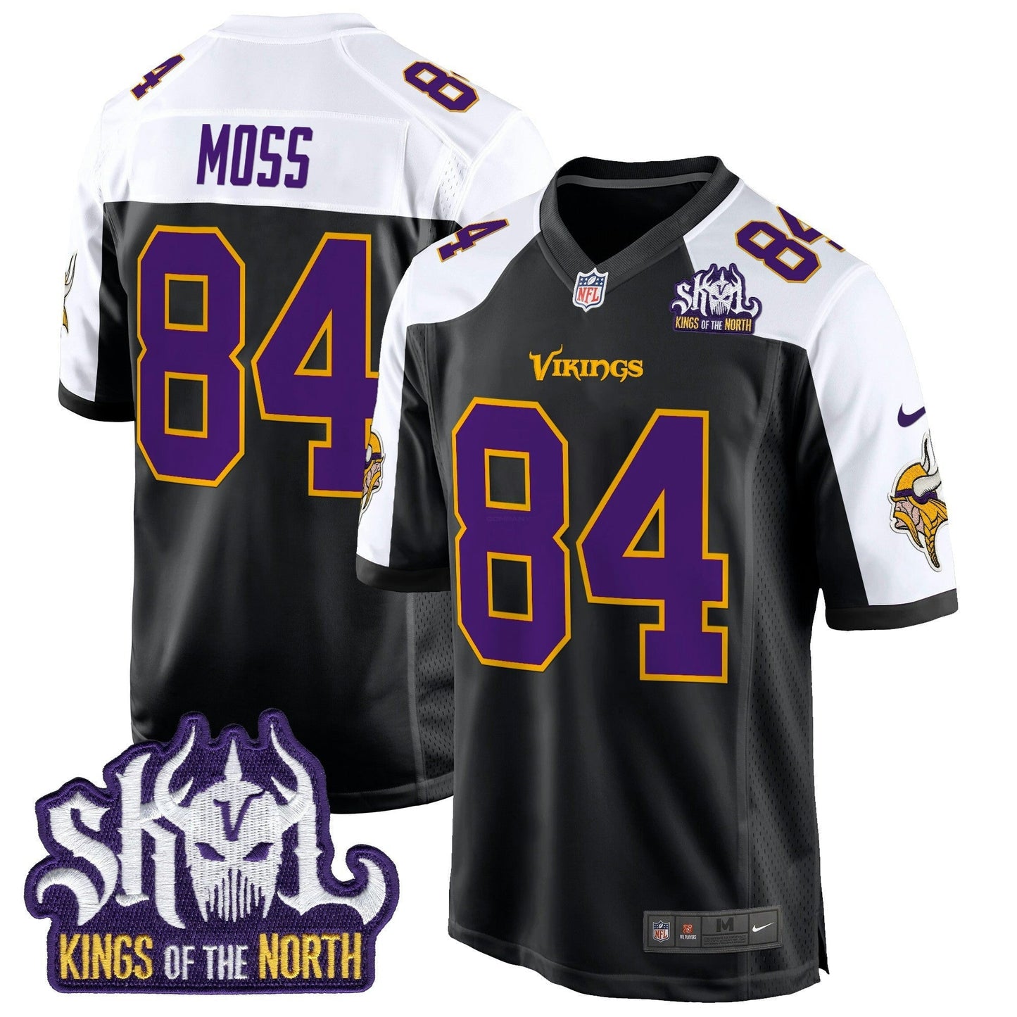 Camisa NFL Men’s Minnesota King Of The North Patch Throwback Game Jersey