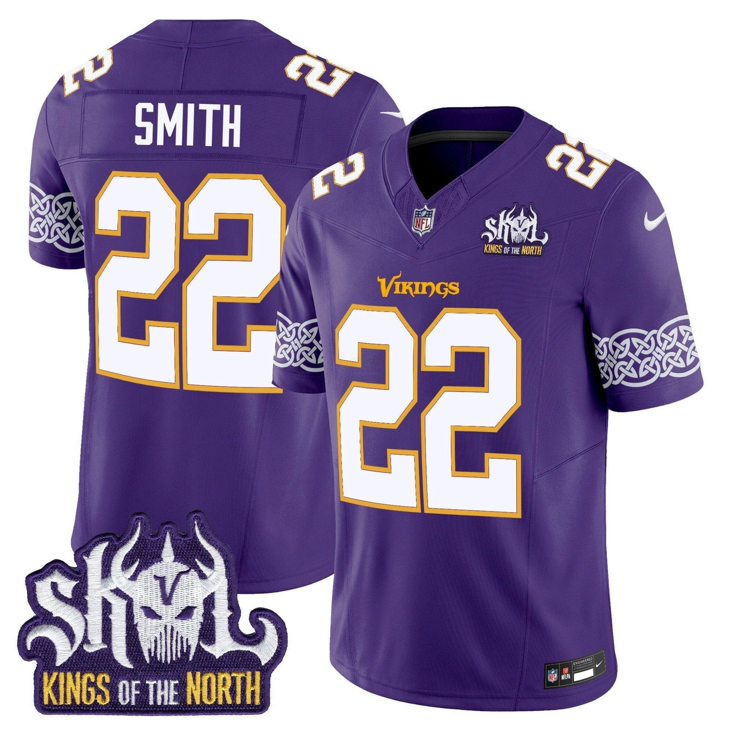 Camisa NFL Men’s Minnesota King Of The North Patch Throwback Vapor Limited Jersey V2