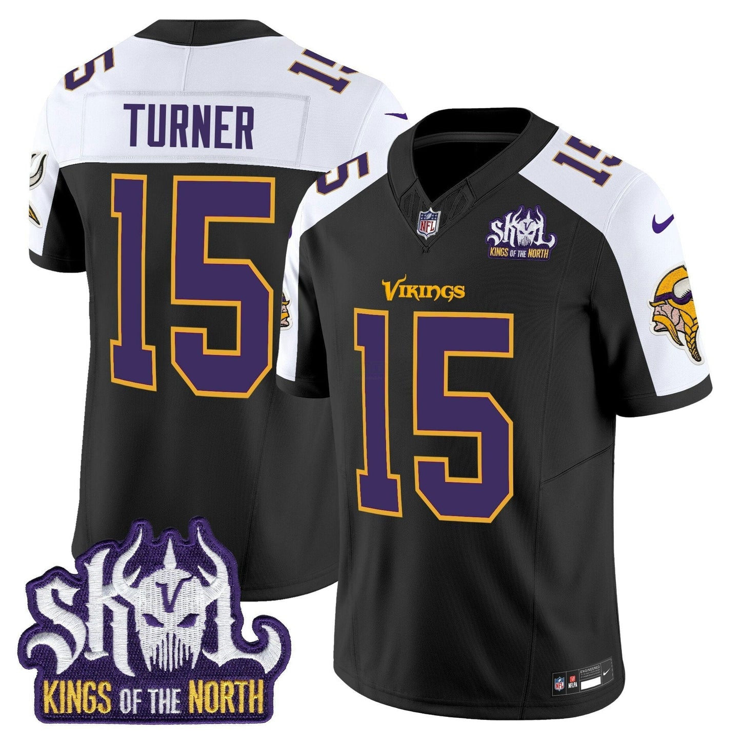 Camisa NFL Men’s Minnesota King Of The North Patch Throwback Vapor Limited Jersey V2