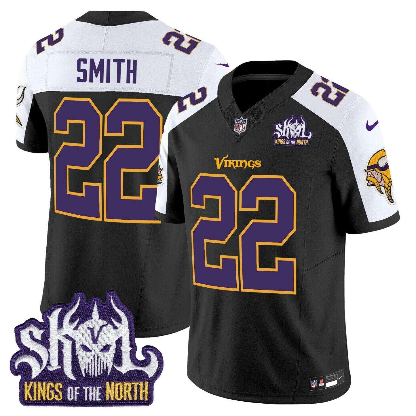 Camisa NFL Men’s Minnesota King Of The North Patch Throwback Vapor Limited Jersey V2