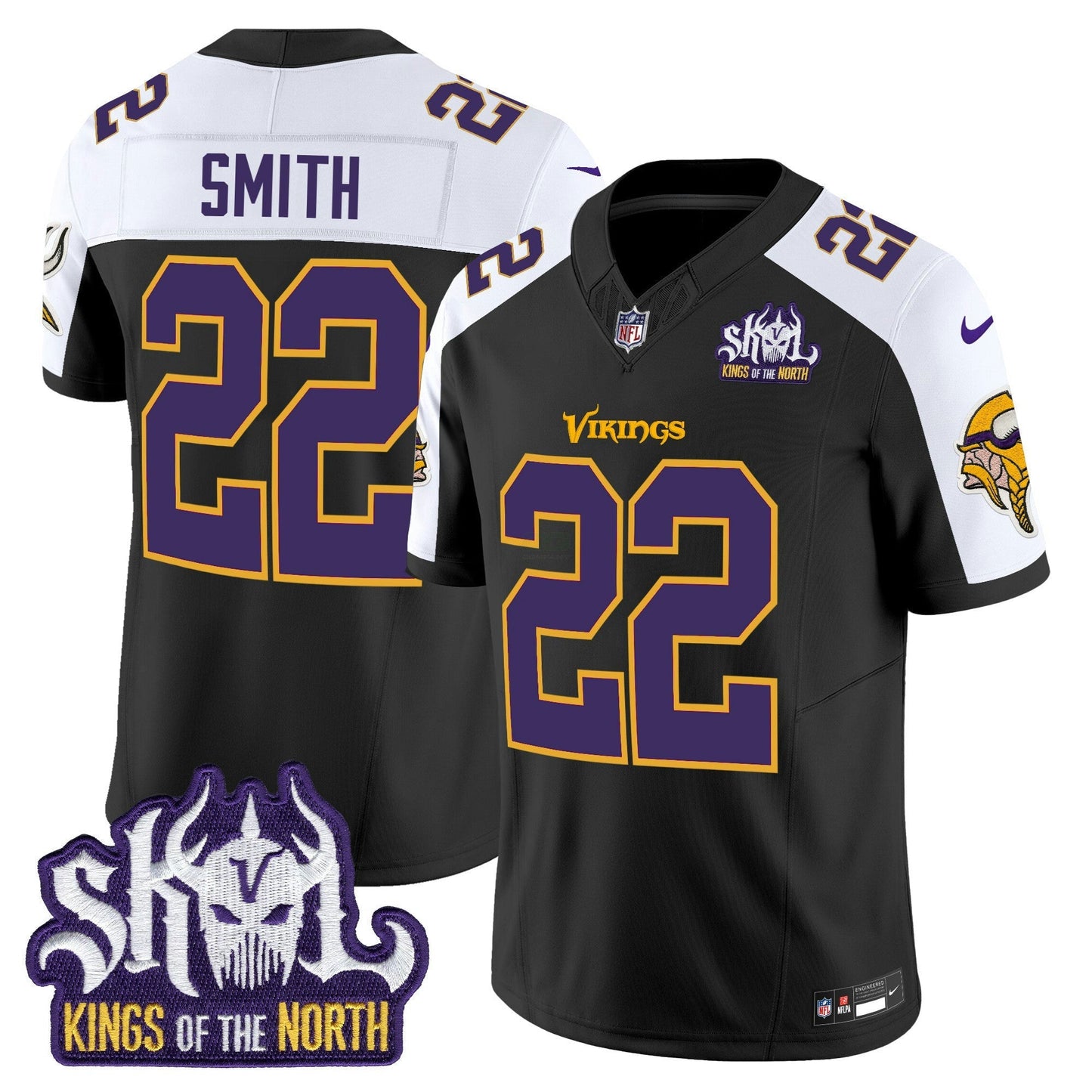 Camisa NFL Men’s Minnesota Kings Of The North Patch Throwback Vapor Limited Jersey
