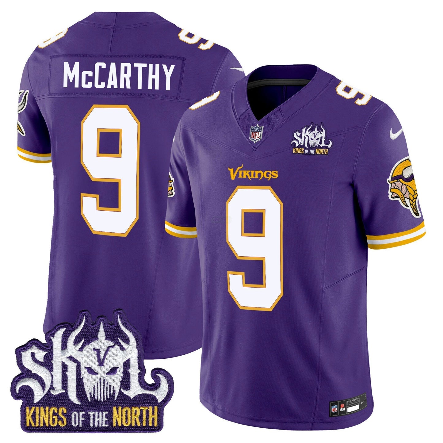 Camisa NFL Men’s Minnesota Kings Of The North Patch Throwback Vapor Limited Jersey