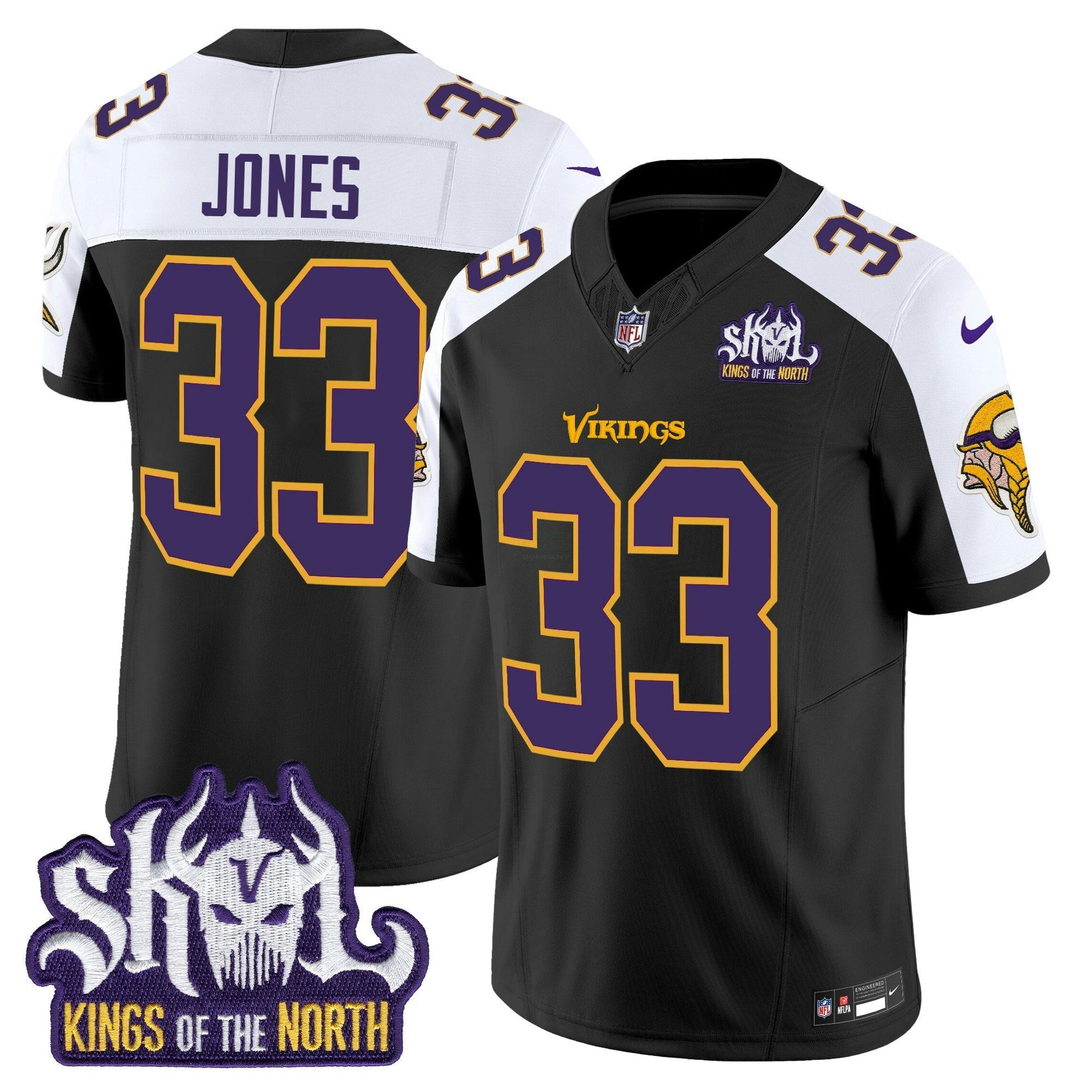 Camisa NFL Men’s Minnesota Kings Of The North Patch Throwback Vapor Limited Jersey