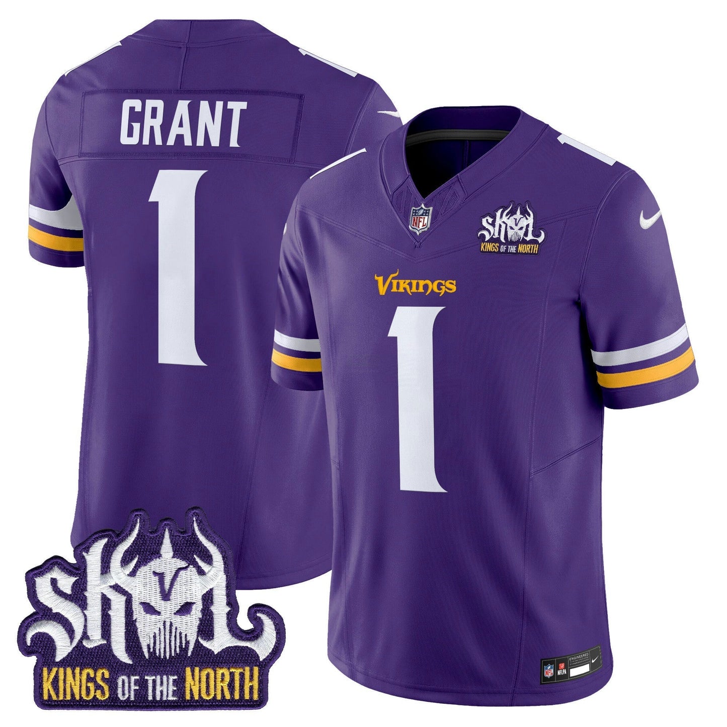 Camisa NFL Men’s Minnesota Kings Of The North Patch Vapor Limited Jersey