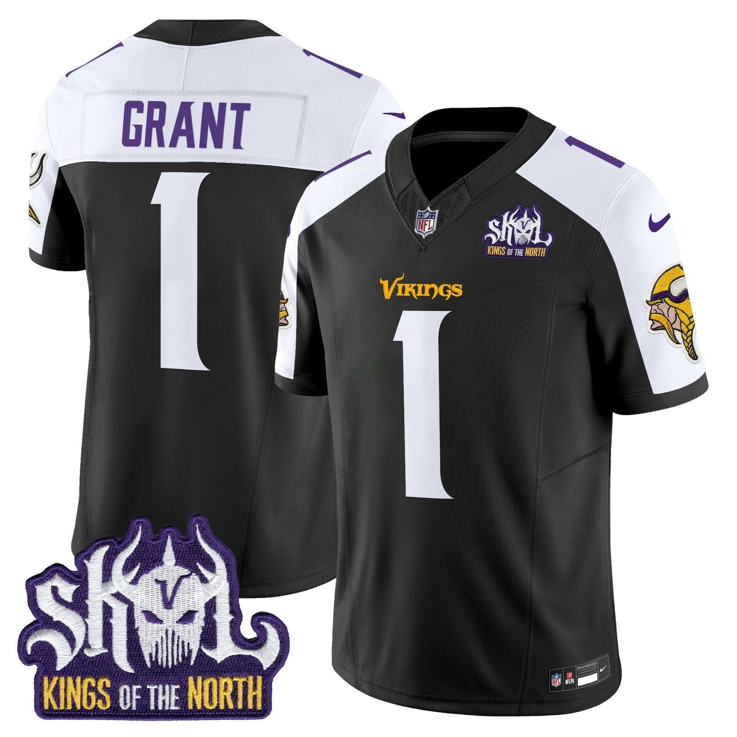 Camisa NFL Men’s Minnesota Kings Of The North Patch Vapor Limited Jersey V2