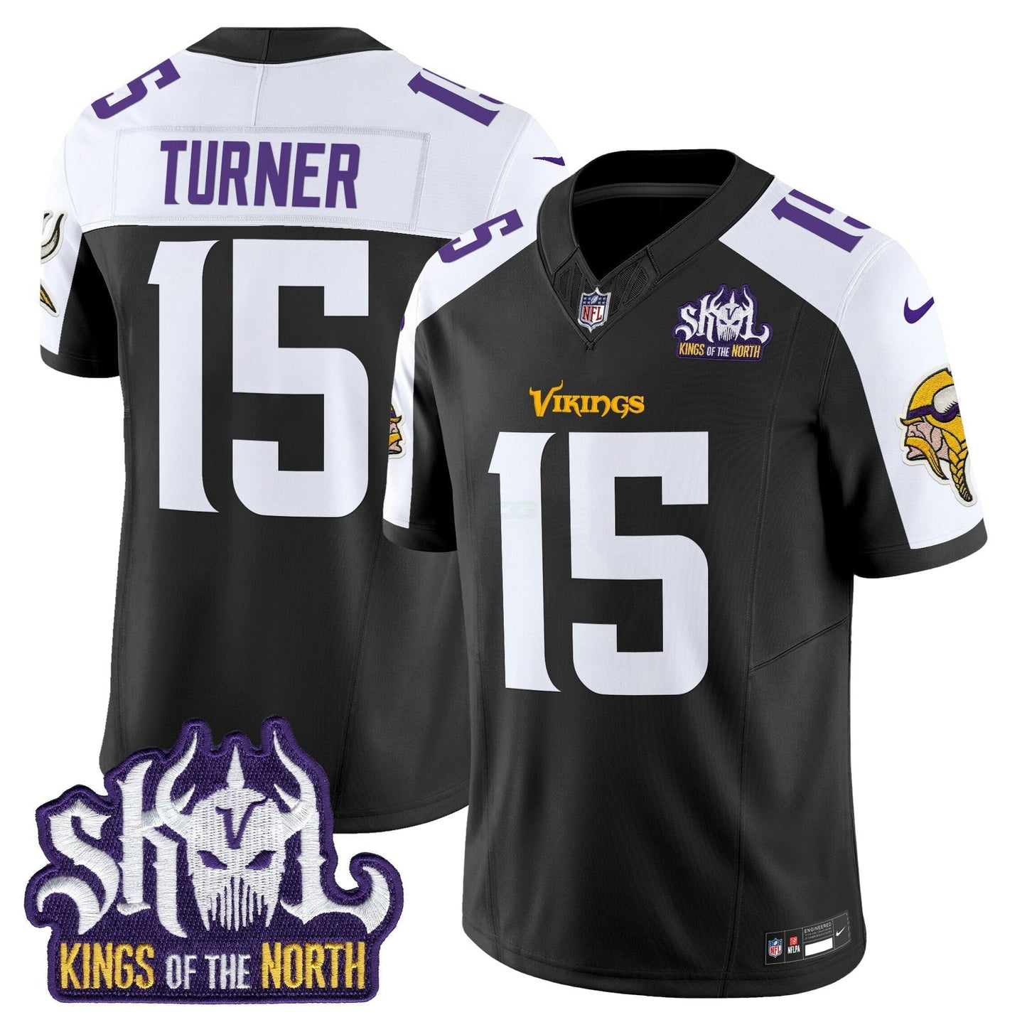 Camisa NFL Men’s Minnesota Kings Of The North Patch Vapor Limited Jersey V2