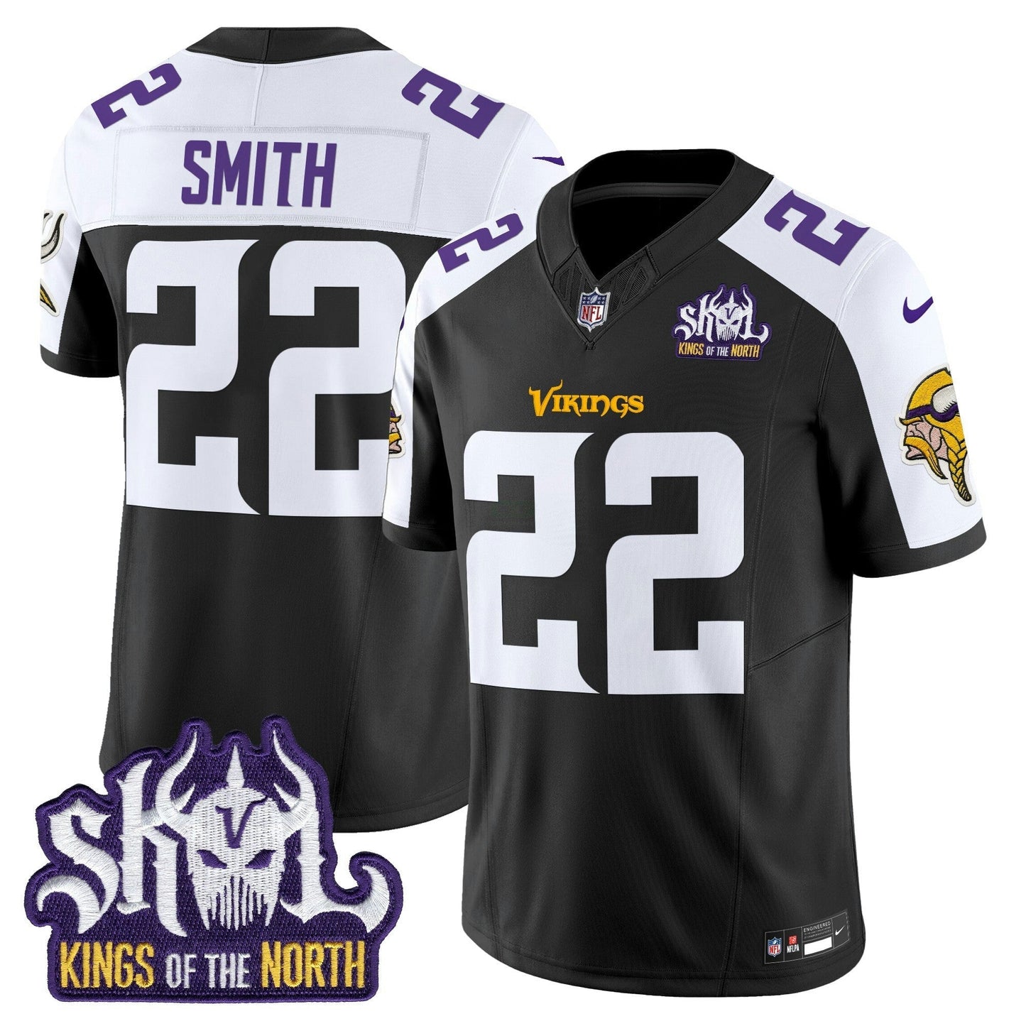 Camisa NFL Men’s Minnesota Kings Of The North Patch Vapor Limited Jersey V2