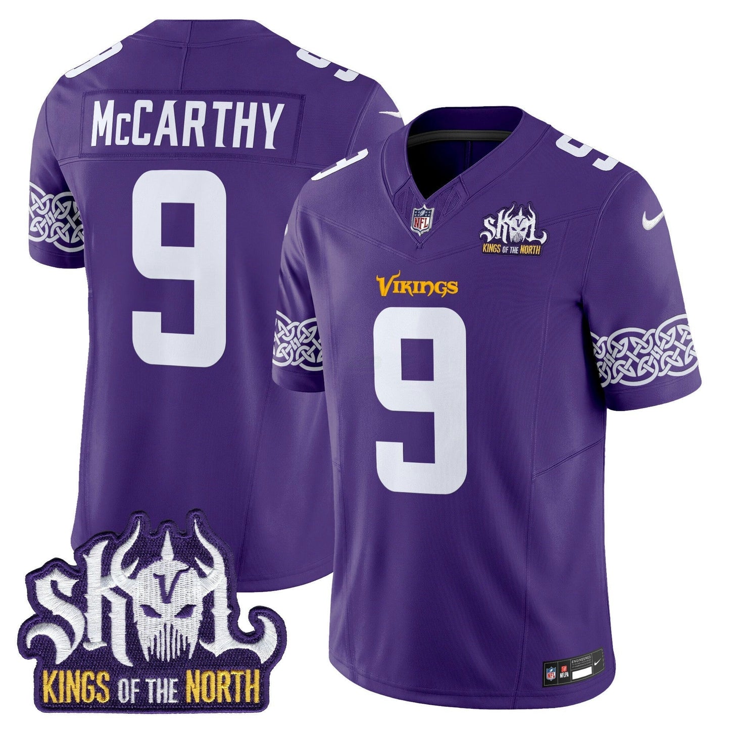 Camisa NFL Men’s Minnesota Kings Of The North Patch Vapor Limited Jersey V2