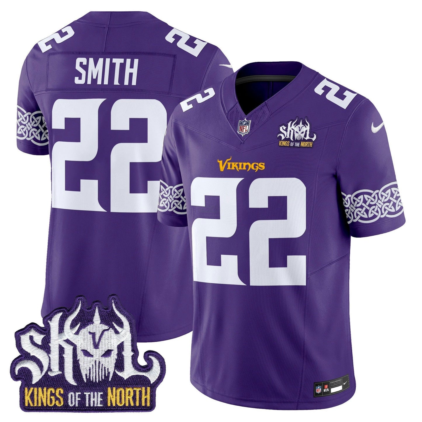Camisa NFL Men’s Minnesota Kings Of The North Patch Vapor Limited Jersey V2