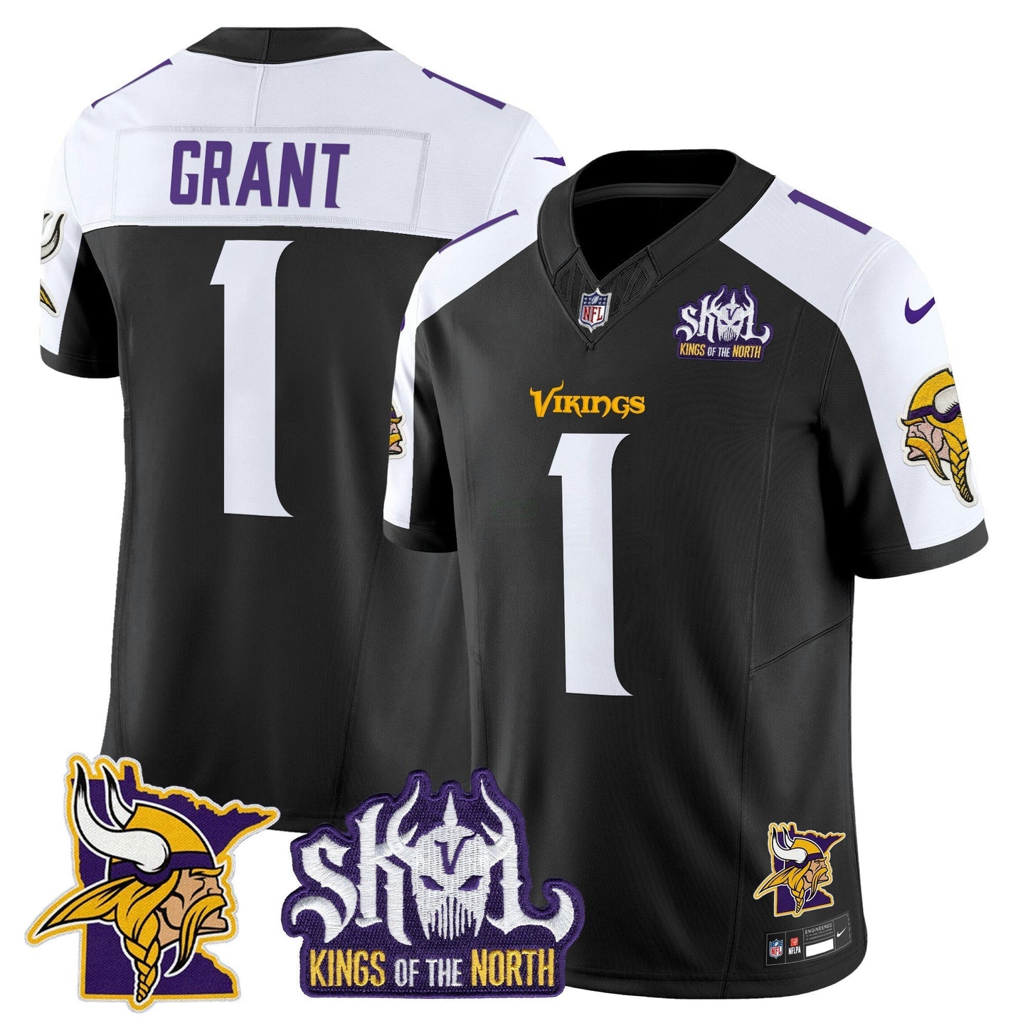 Camisa NFL Men’s Minnesota Kings Of The North Patch Vapor Limited Jersey V3