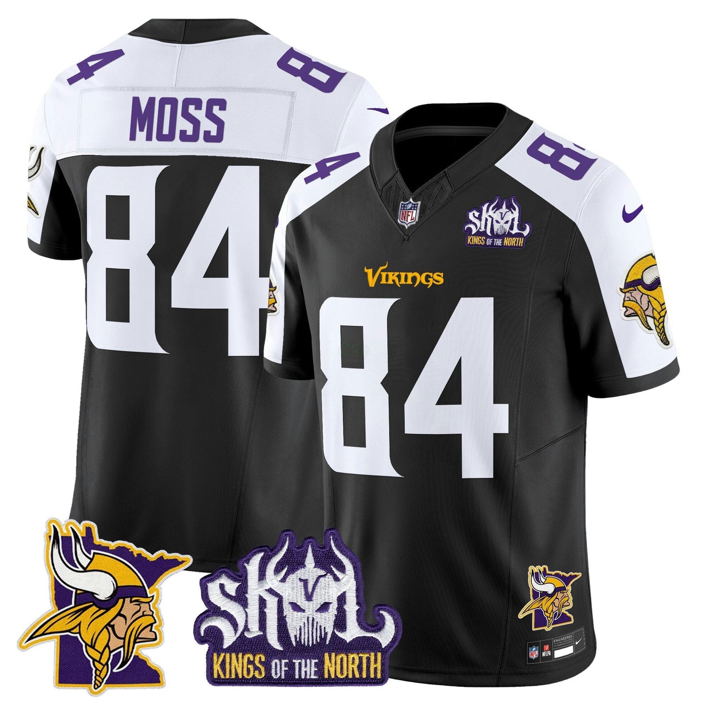 Camisa NFL Men’s Minnesota Kings Of The North Patch Vapor Limited Jersey V3
