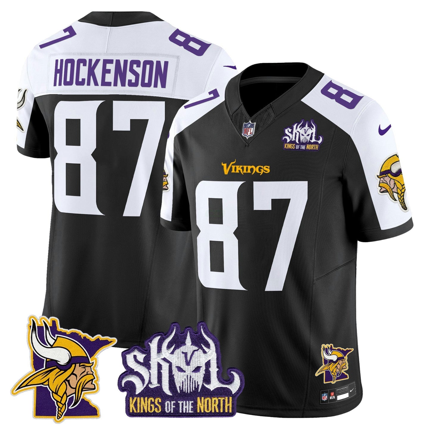 Camisa NFL Men’s Minnesota Kings Of The North Patch Vapor Limited Jersey V3