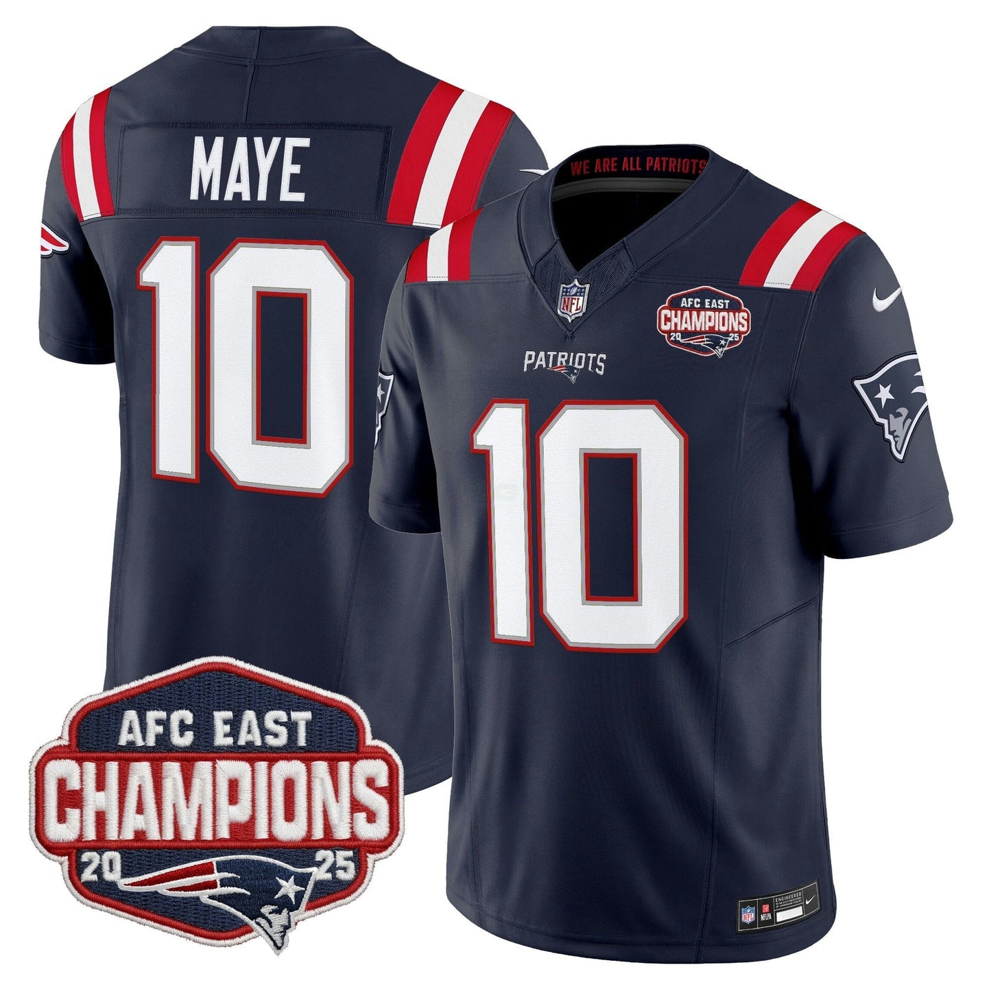 Camisa NFL Men’s New England 2025 AFC East Division Champions Vapor Limited Jersey