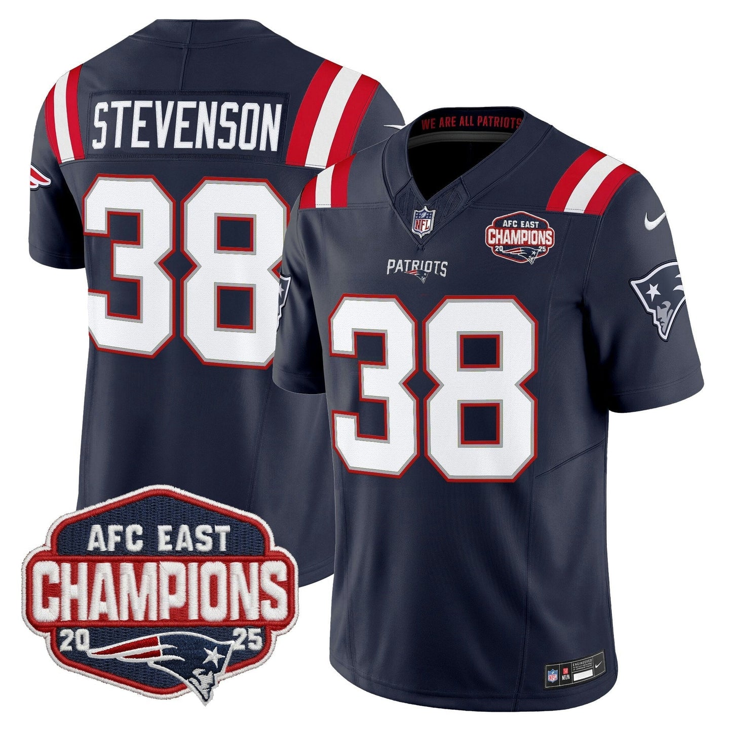 Camisa NFL Men’s New England 2025 AFC East Division Champions Vapor Limited Jersey