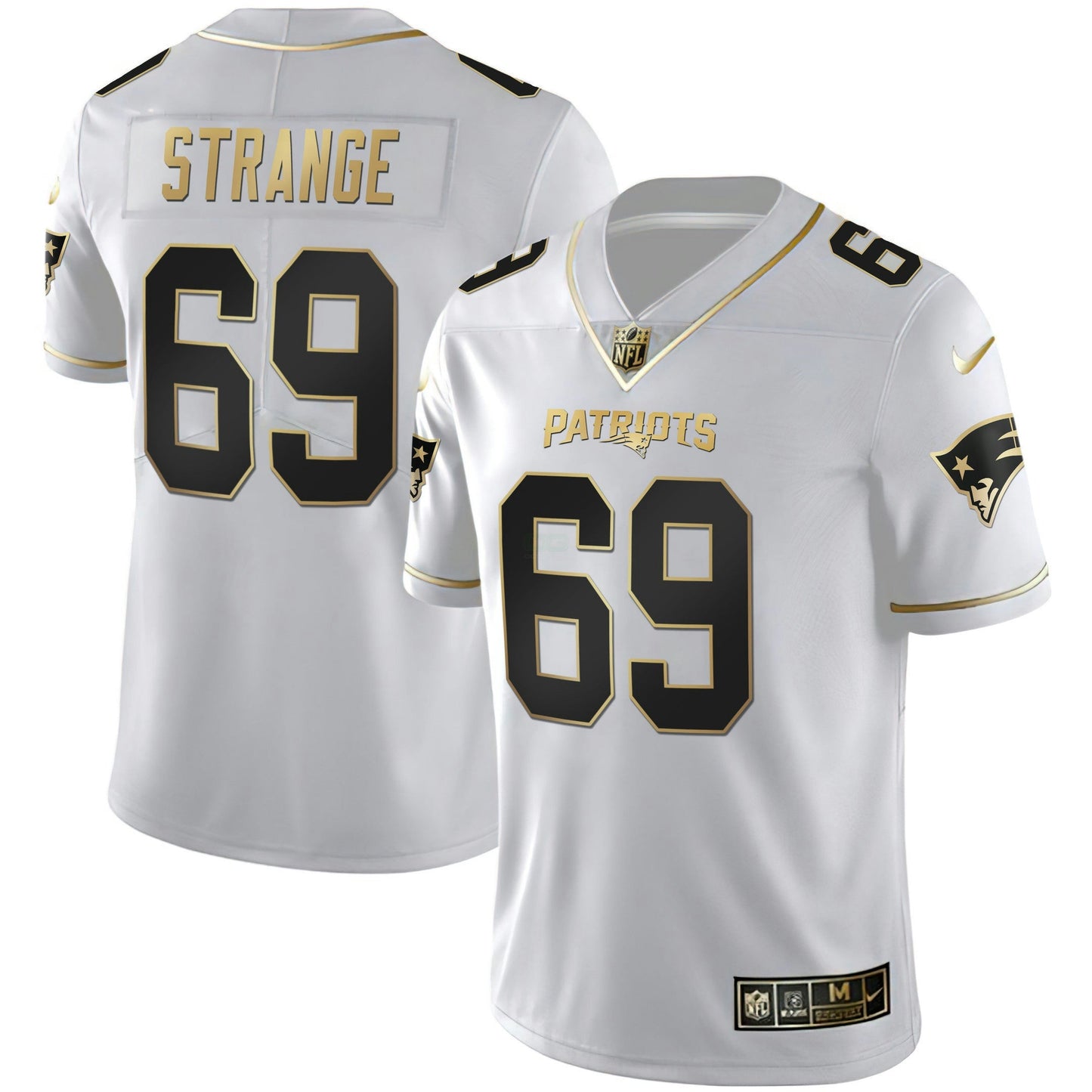 Camisa NFL Men’s New England Branca Dourada & Preta Dourada Jersey