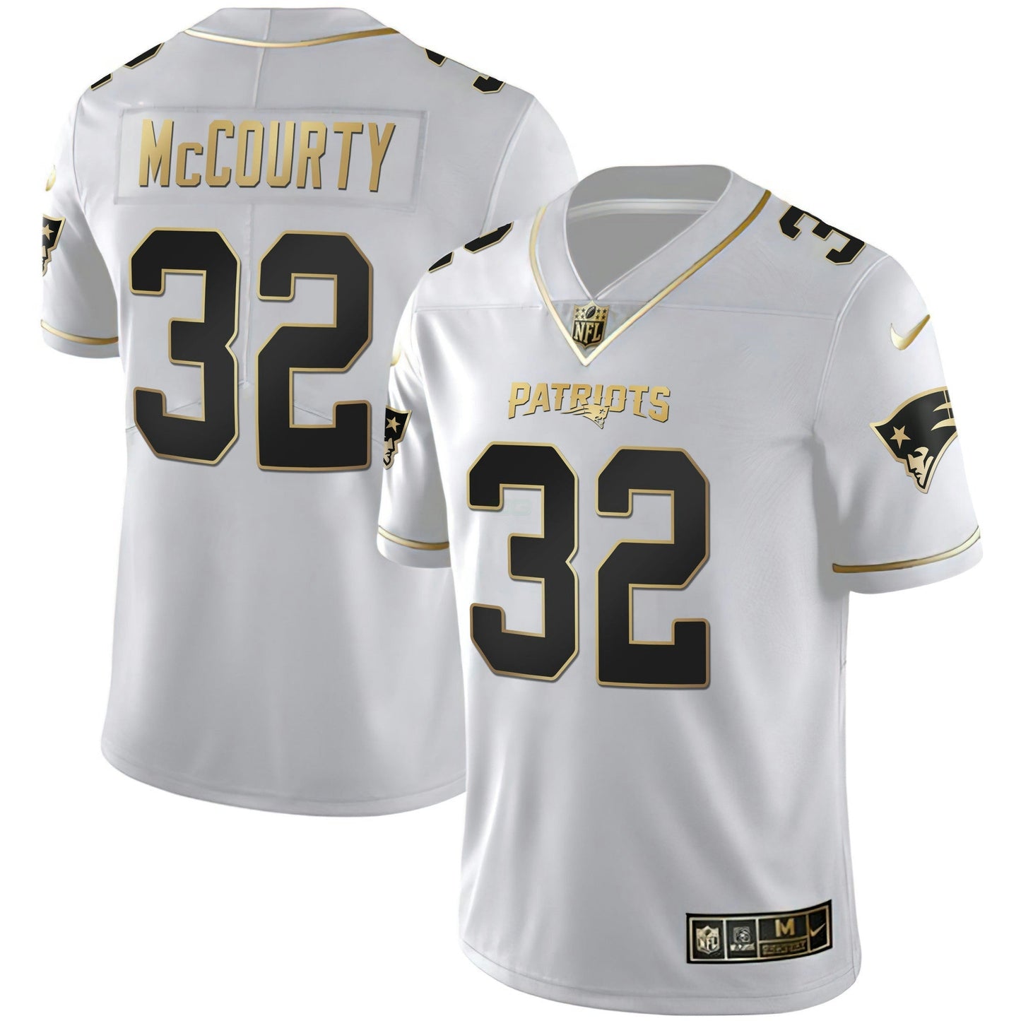 Camisa NFL Men’s New England Branca Dourada & Preta Dourada Jersey