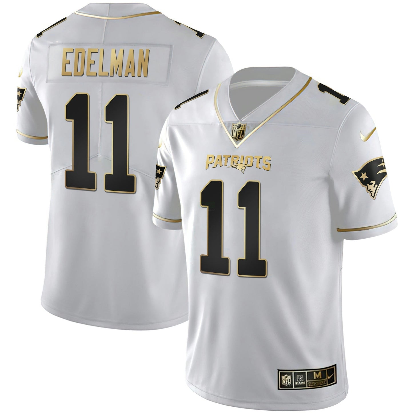 Camisa NFL Men’s New England Branca Dourada & Preta Dourada Jersey