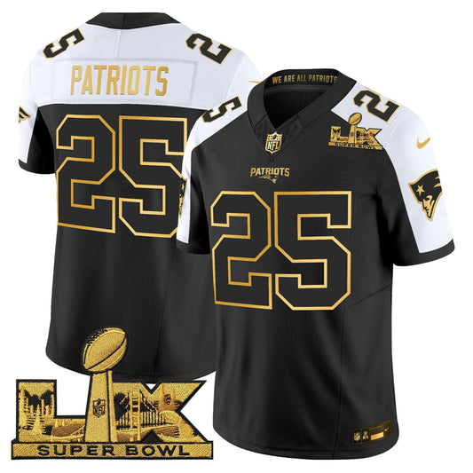 Camisa NFL Men’s New England Super Bowl LX Dourada Vapor Limited Jersey