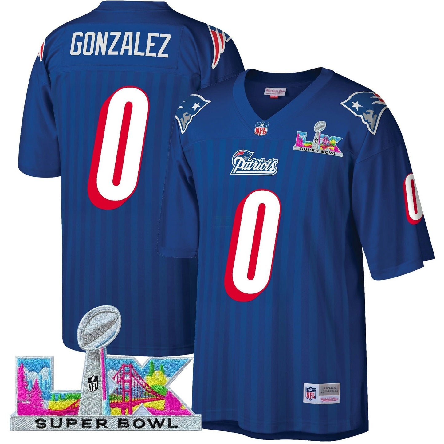 Camisa NFL Men’s New England Super Bowl LX Throwback Jersey